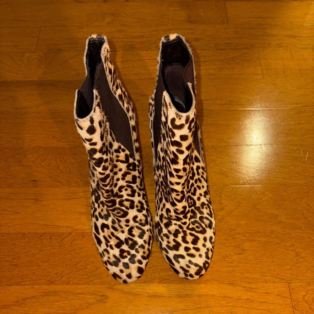 Sam Edelman Animal Print Ankle Booties Size 8.5 - Picture 1 of 9